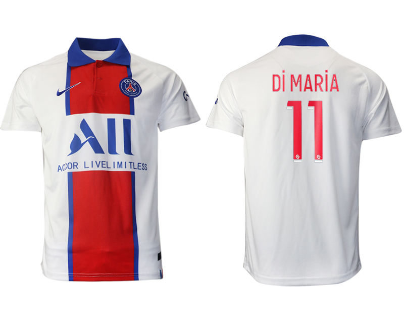 Men 2020-2021 club Paris St German away aaa version #11 white Soccer Jerseys->paris st german jersey->Soccer Club Jersey